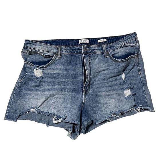 Sofia Women’s Distressed Denim Cutoff Shorts size 20 - Picture 1 of 10